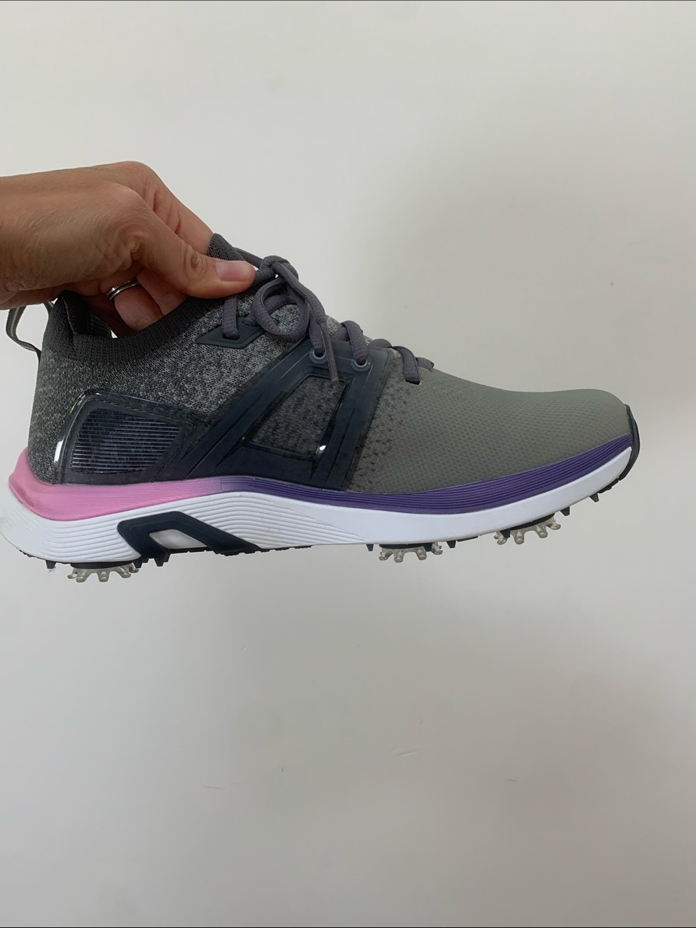 FootJoy Women's HyperFlex 98168 Medium Golf Shoes Gray/Pink Waterproof - Size 9 - Picture 3 of 7
